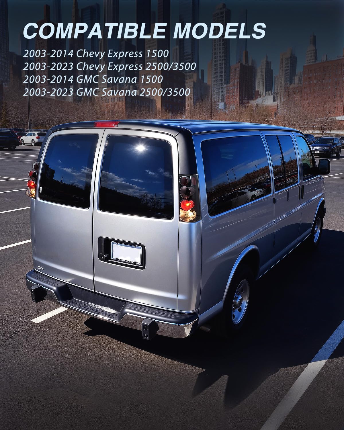 Taillight Assembly Compatible with 2003 2004 2005 2006 2007 2008 2009 2010 2011 2012 2013 2014 Chevy Express GMC Savana 1500 2003-2023 Chevrolet Express GMC Savana 2500 3500 Rear Tail Light