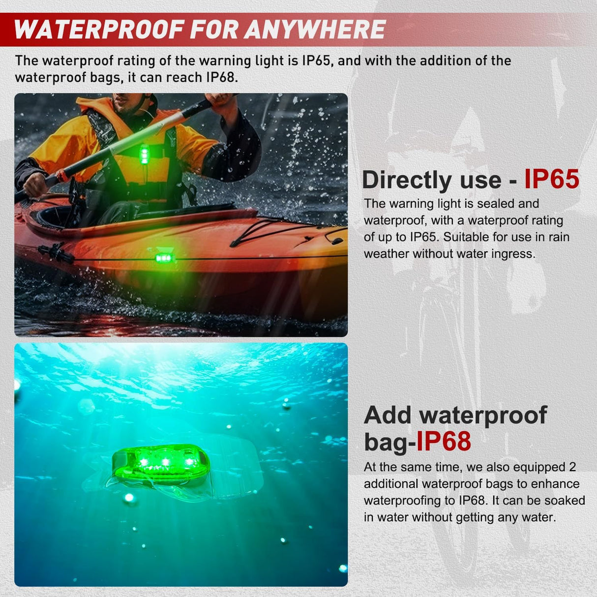 LED Safety Light 4PCS Green Marine Navigation Bike Tail Lights Three Modes Waterproof Reflective Gear Clip On Flash Strobe Indicator Lamp for Night Boating Fishing Cycling Jogging
