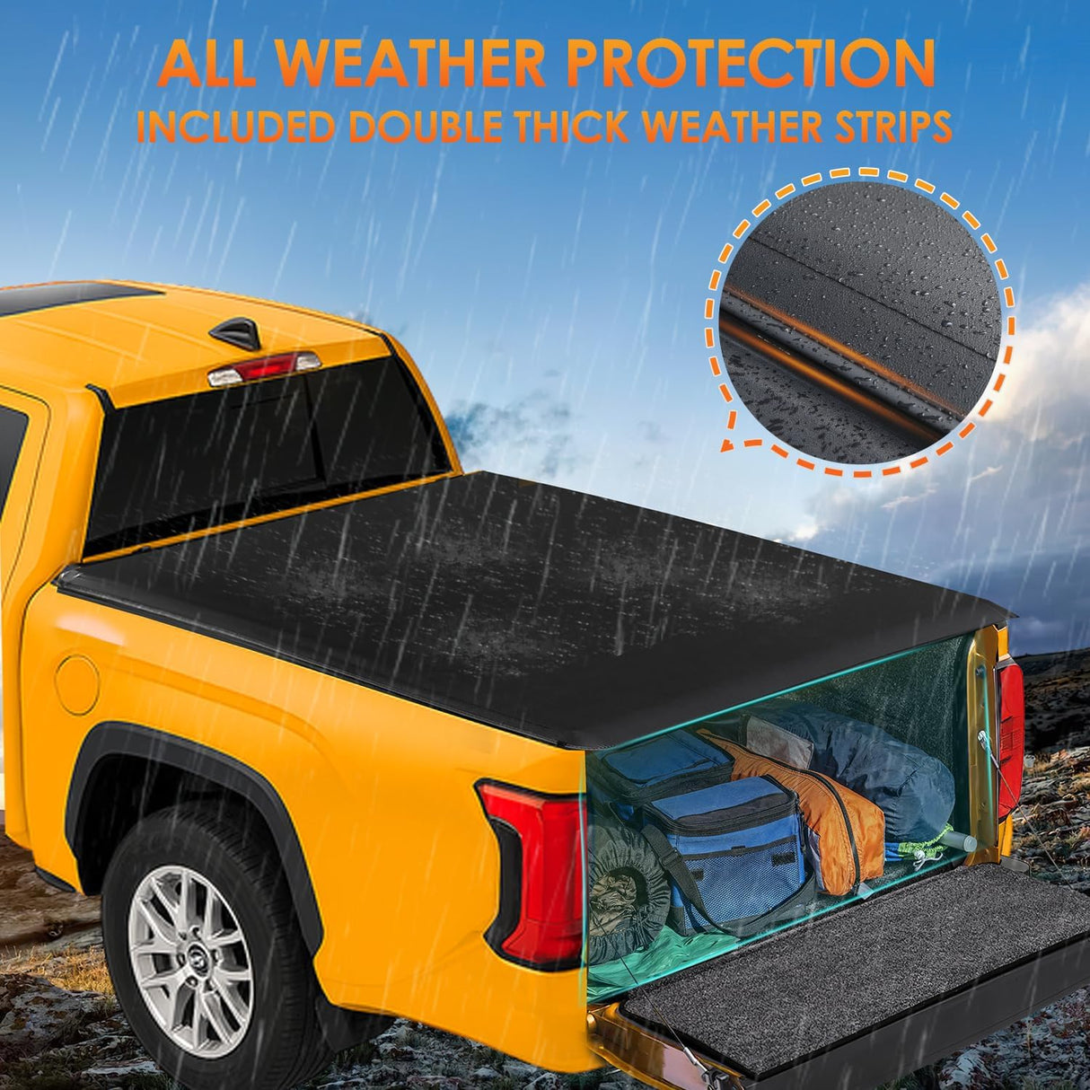 Soft Roll-Up Tonneau Cover for Toyota Tundra 2022 2023 2024 2025 6.5ft Bed, Waterproof Low Profile Truck Bed Cover