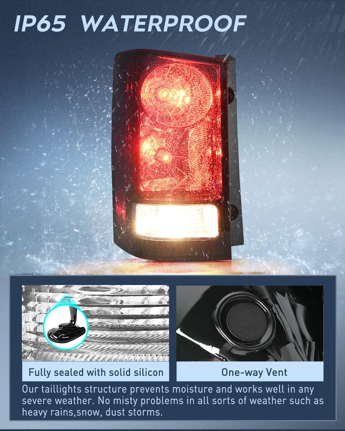 Taillight Assembly Compatible with 2009 2010 2011 2012 2013 2014 2015 Honda Pilot Smoked Red Tail Lights Rear Lamp Replacement OE Style Driver Side w/Bulbs