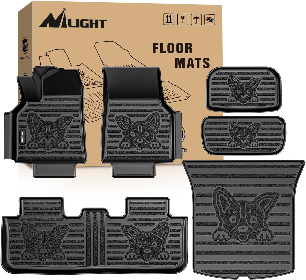TPE Floor Mats & Cargo Mats Set for Tesla Model Y (5 Seat only) | 2021 2022 2023 2024 2025 All Weather Custom Fit Heavy Duty Floor Liners