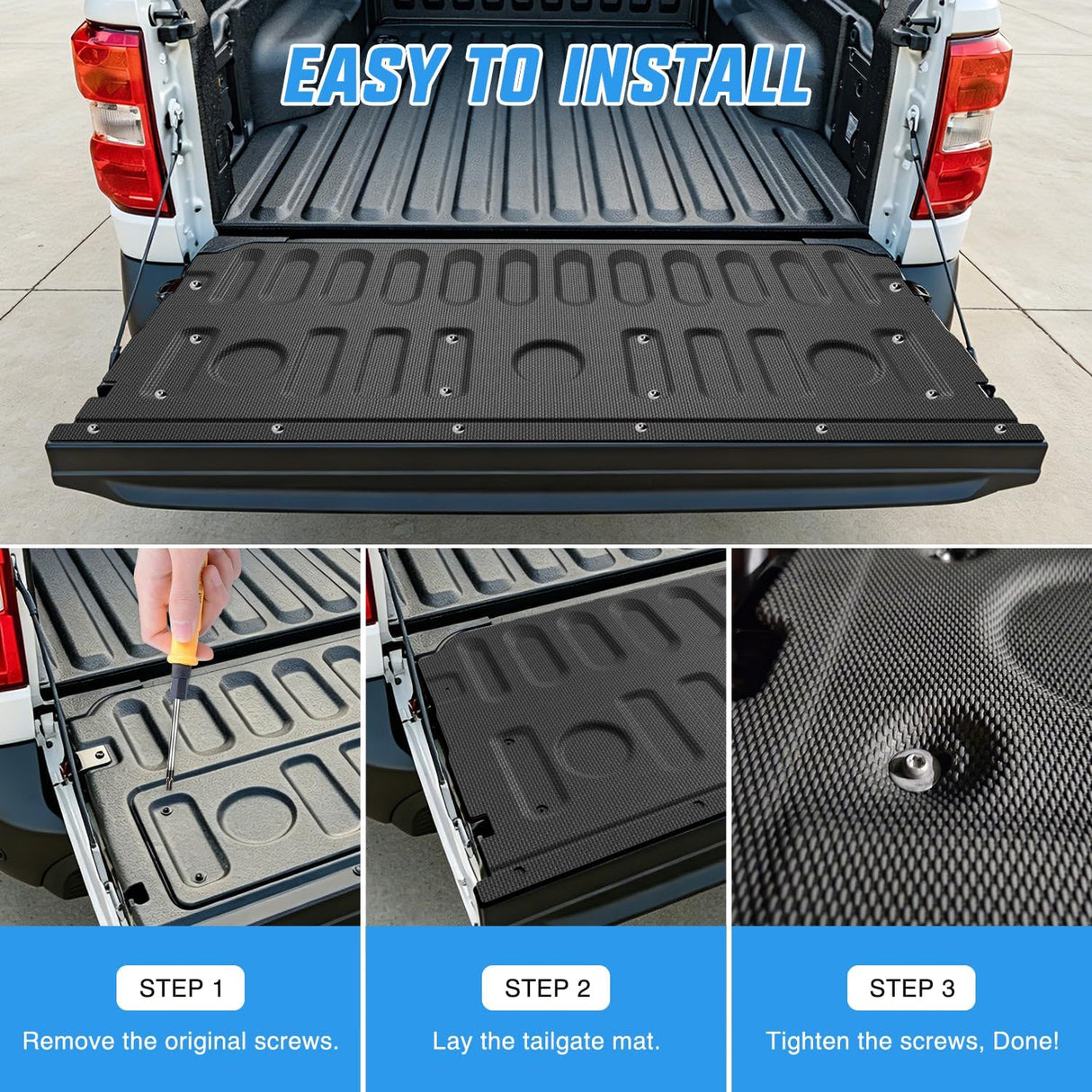 Tailgate Mat for Ford Maverick 2022-2025 2026 All Weather TPE Anti Slip Custom Fit Truck Tailgate Protector Liner