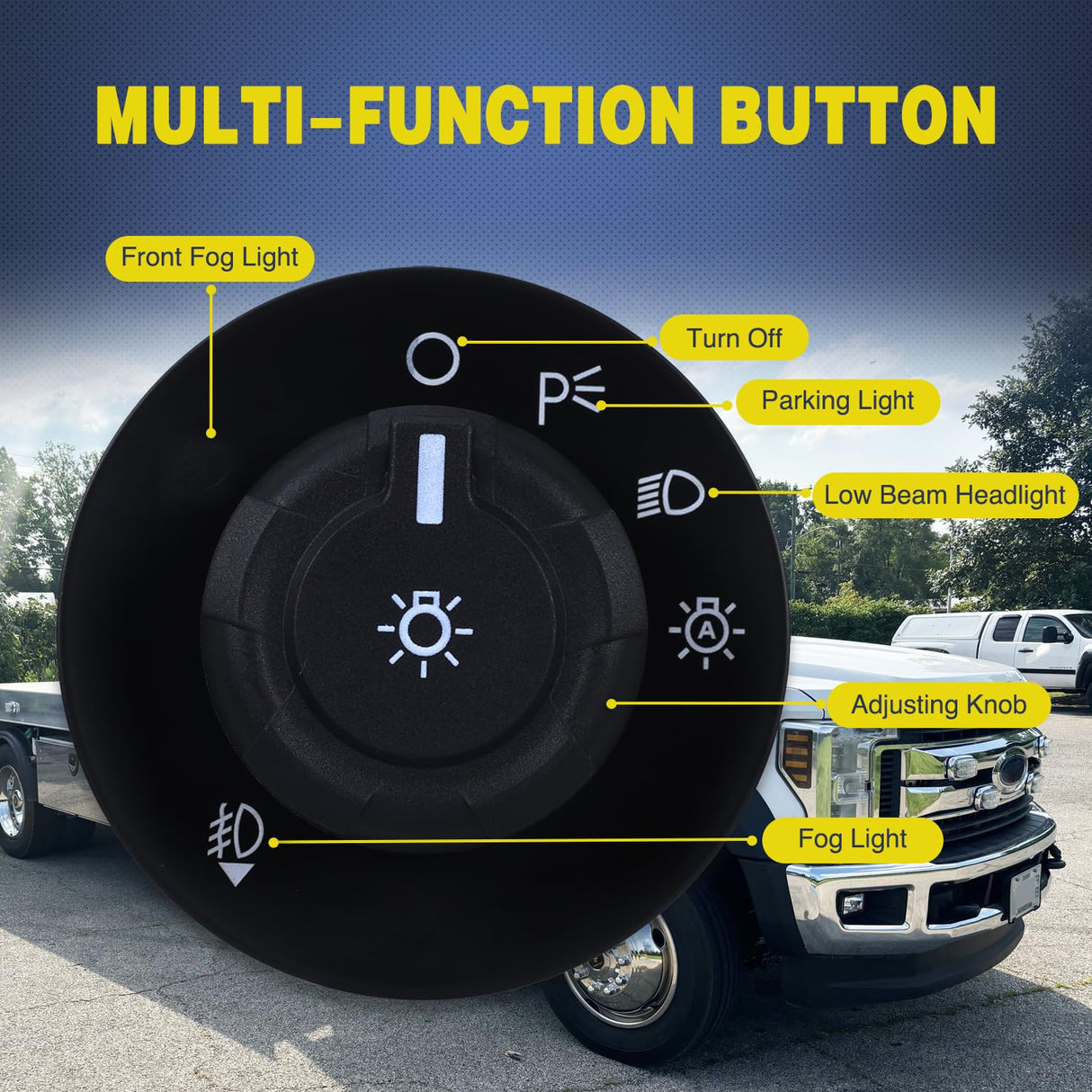 Headlight Dimmer Switch Compatible with 2009 2010 2011 2012 2013 2014 2015 2016 2017 2018 2019 Ford F150 2011-2019 Ford F250 F350 F450 F550 Super Duty 2010-2014 Lincoln Mark LT W/Fog Lights