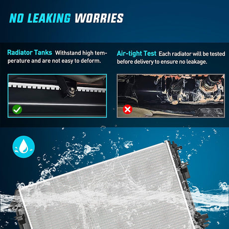 Radiator 2009-2018 Dodge Ram 1500 2010-2013 Dodge Ram 2500 3.6L 3.7L 4.7L 5.7L V6 V8 4WD RWD Radiator