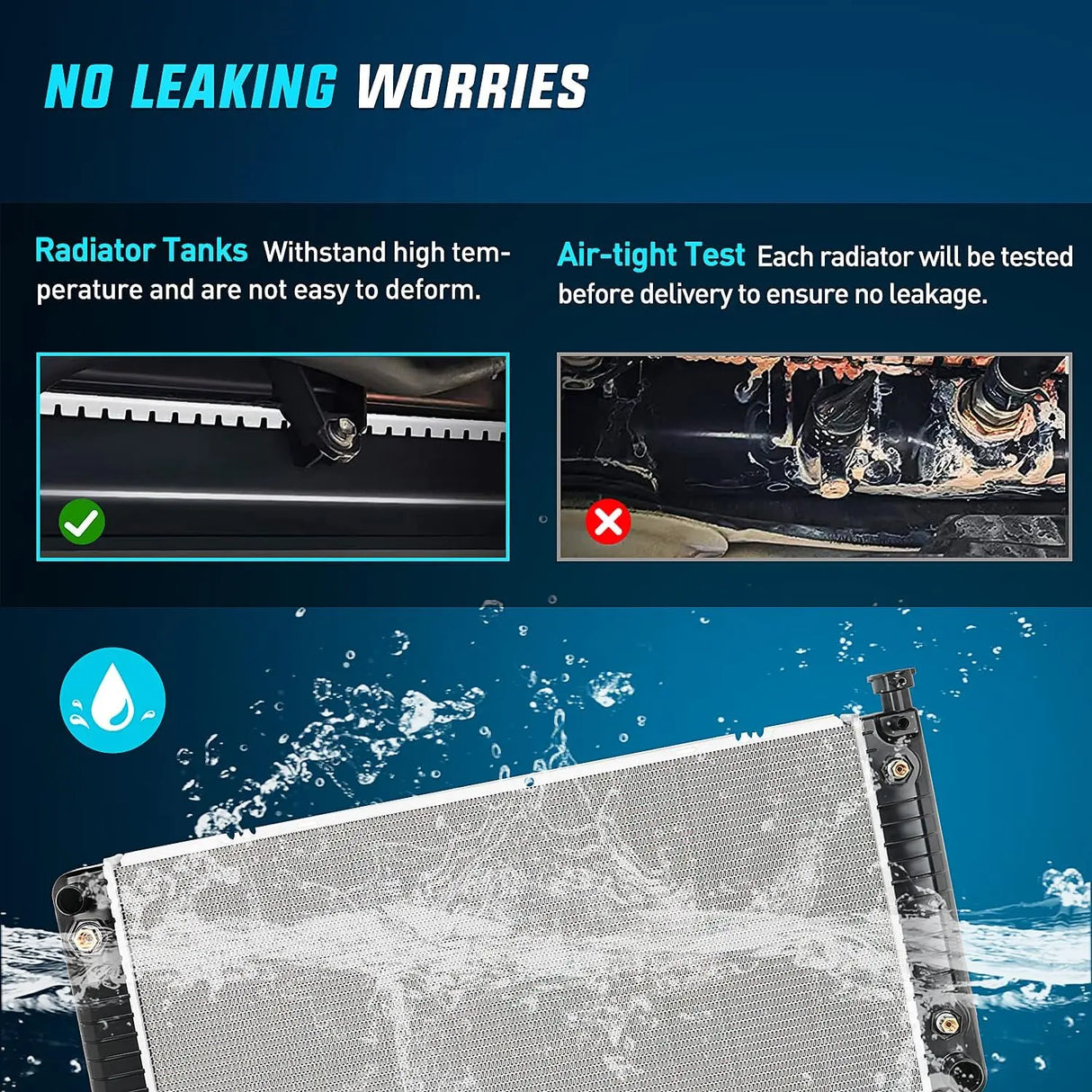 Radiator 1994-2000 GMC YUKON Chevy GMC Suburban Yukon Tahoe Pickup Escalade C1500 C2500 C3500 K1500 K2500 K3500 5.0L 5.7L V8 Radiator