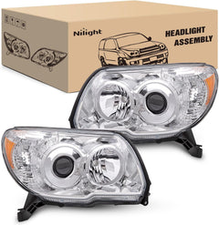 2006-2009 Toyota 4Runner Headlight Assembly Chrome Housing Amber Reflector