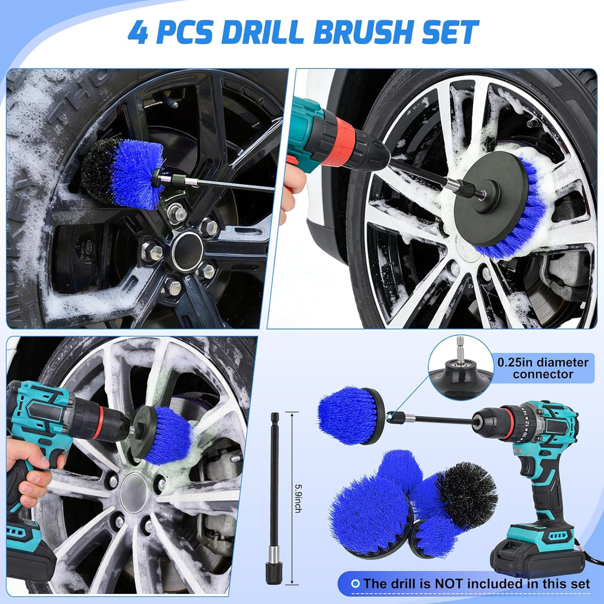 Automotive Tools 27PCS Car Detailing Kit Auto Cleaning Tools Wash Set with Storage Carry Bag Home Use for Interior Exterior Deep Clean Polish Car Care Windshield Dashboard Seat Air Vents Wheels Tires, Blue