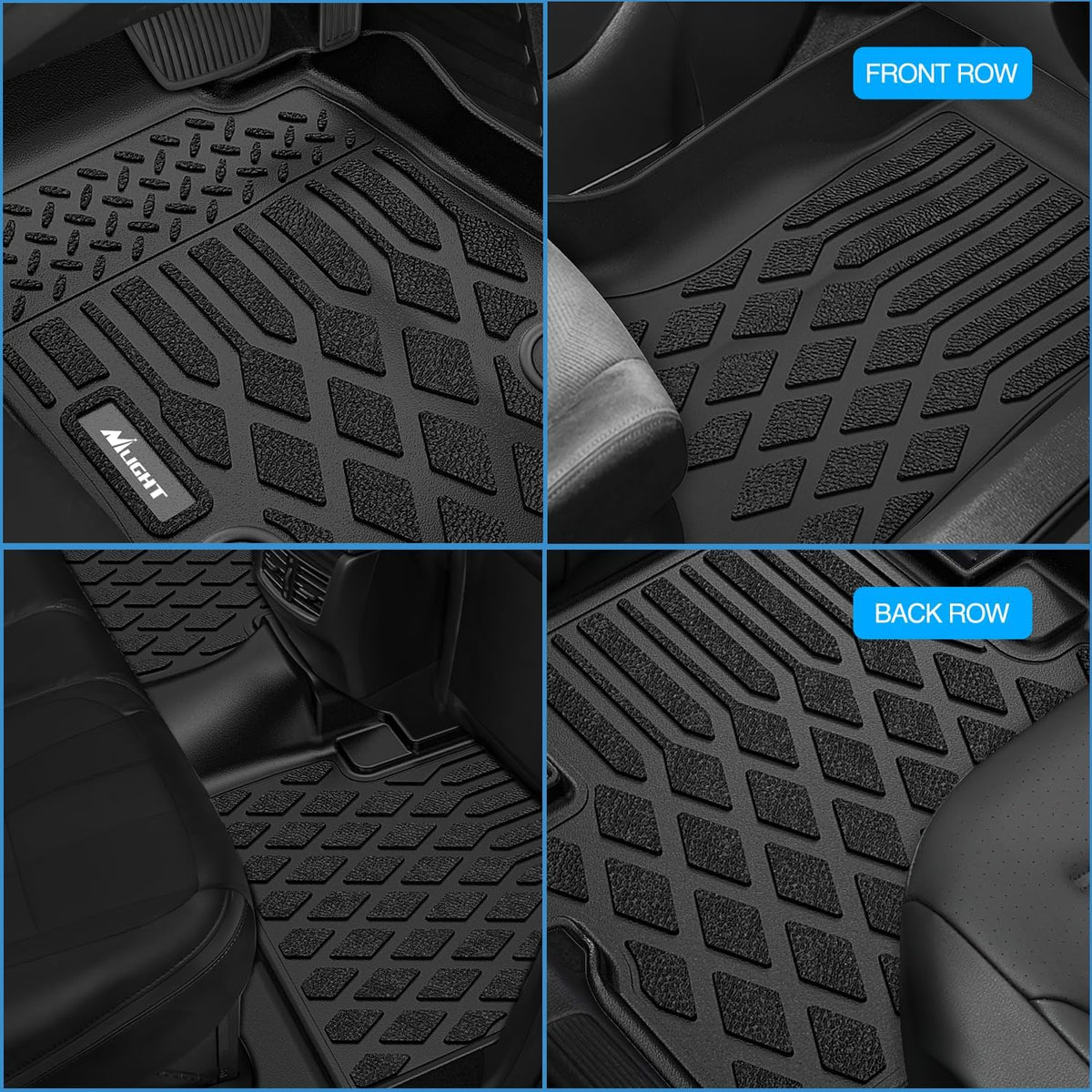 TPE Floor Mats for Toyota 4Runner 7 Seats Only 2025 2026 | All Weather Custom Fit Heavy Duty Floor Liners