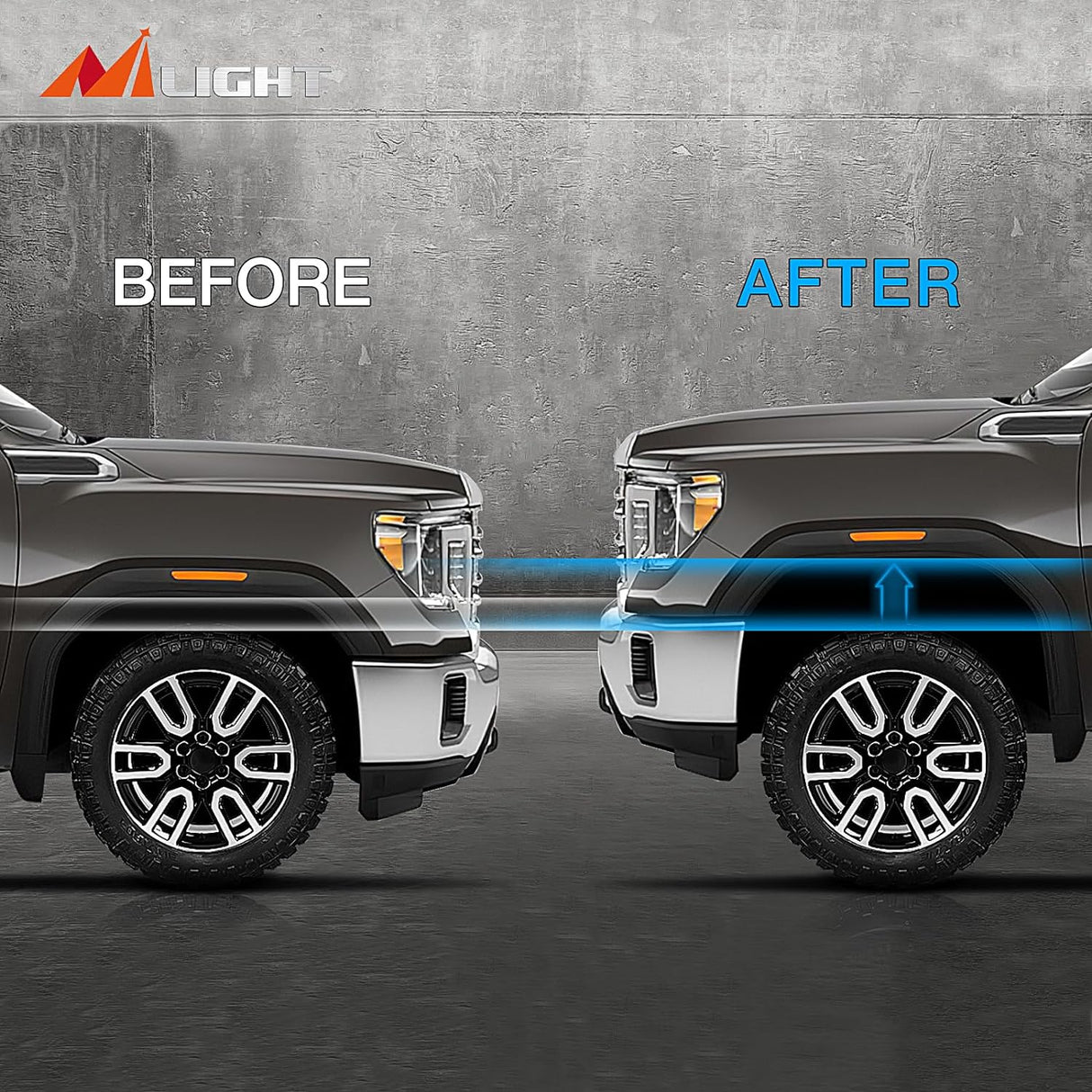 2 Inch Front Leveling Lift Kit for 2007-2023 Chevy Silverado 1500/GMC Sierra 1500 Nilight