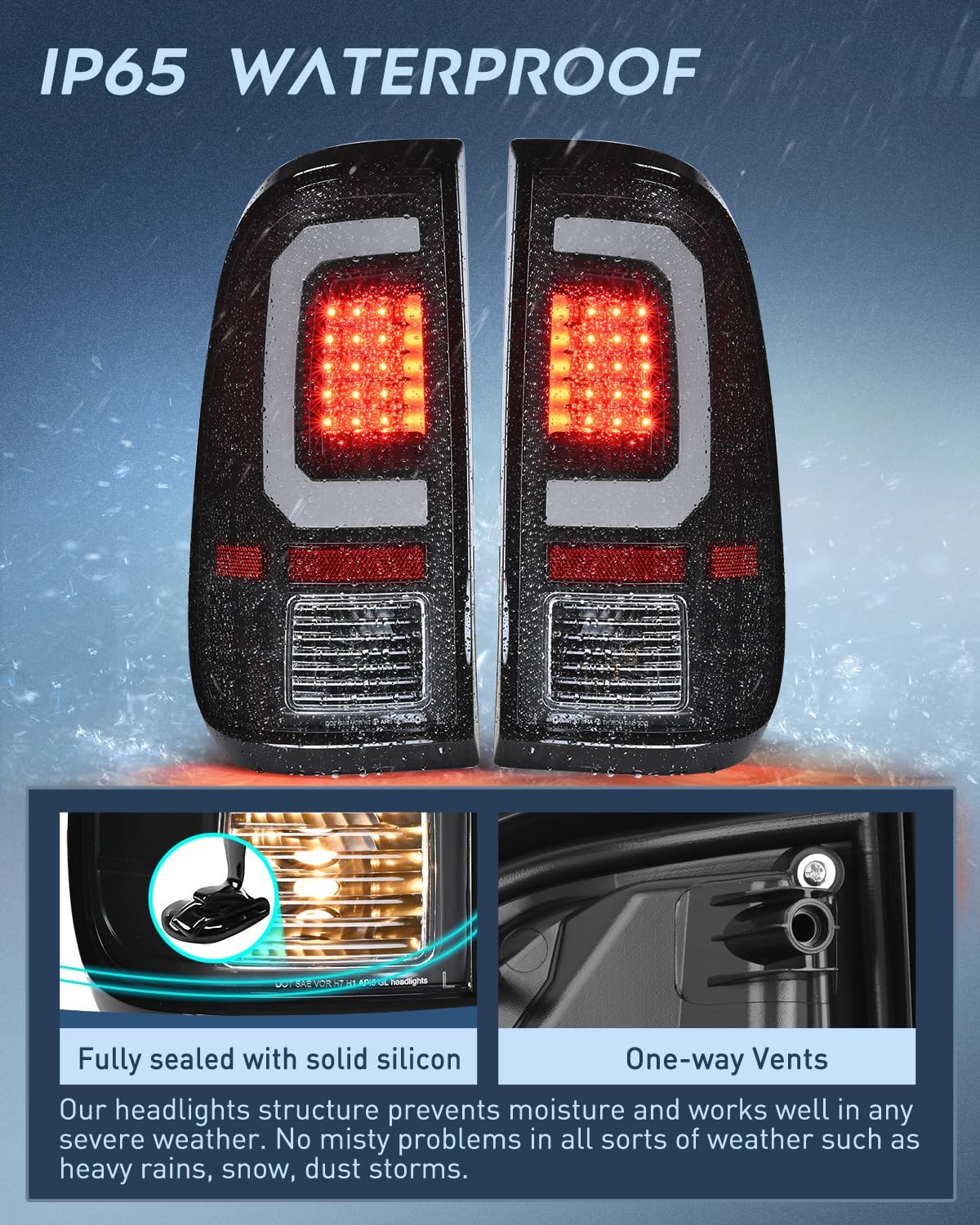 Taillight Assembly Compatible with 2008 2009 2010 2011 2012 2013 2014 2015 2016 Ford F250 F350 F450 Super Duty Incandescent Type Upgrade LED Tube Tail Lights Rear Brake Lamps