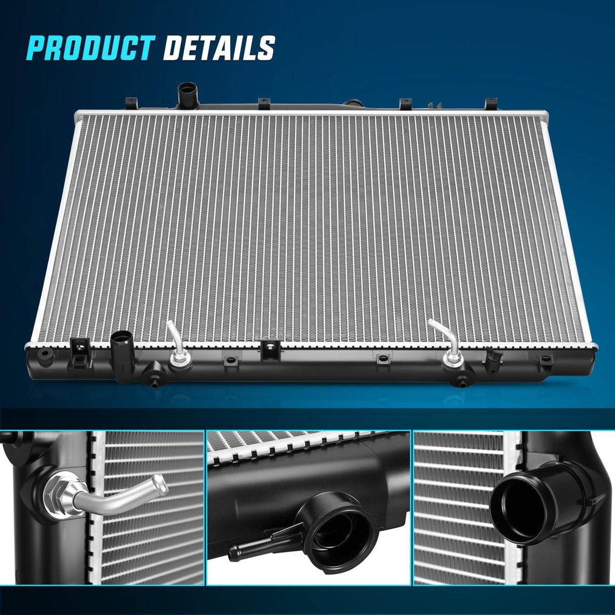 Radiator for Acura MDX V6 3.5L 2003 2004 2005 2006, Honda Pilot V6 3.5L 2005-2008 Automatic Transmission, Engine Coolant Radiator Replace# 19010RDJA51, 19010RDJA52