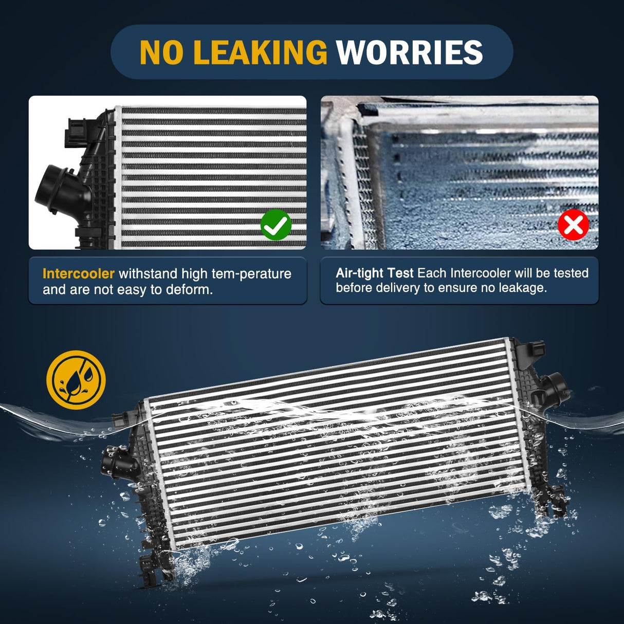 Intercooler Compatible with Buick Verano 2013-2016 for Chevrolet Cruze 2011 2012 2013 2014 2015 L4 1.4L, Aluminum Turbo Intercooler Charge Air Inter Cooler Replace 13311080, 13330387, 1302148