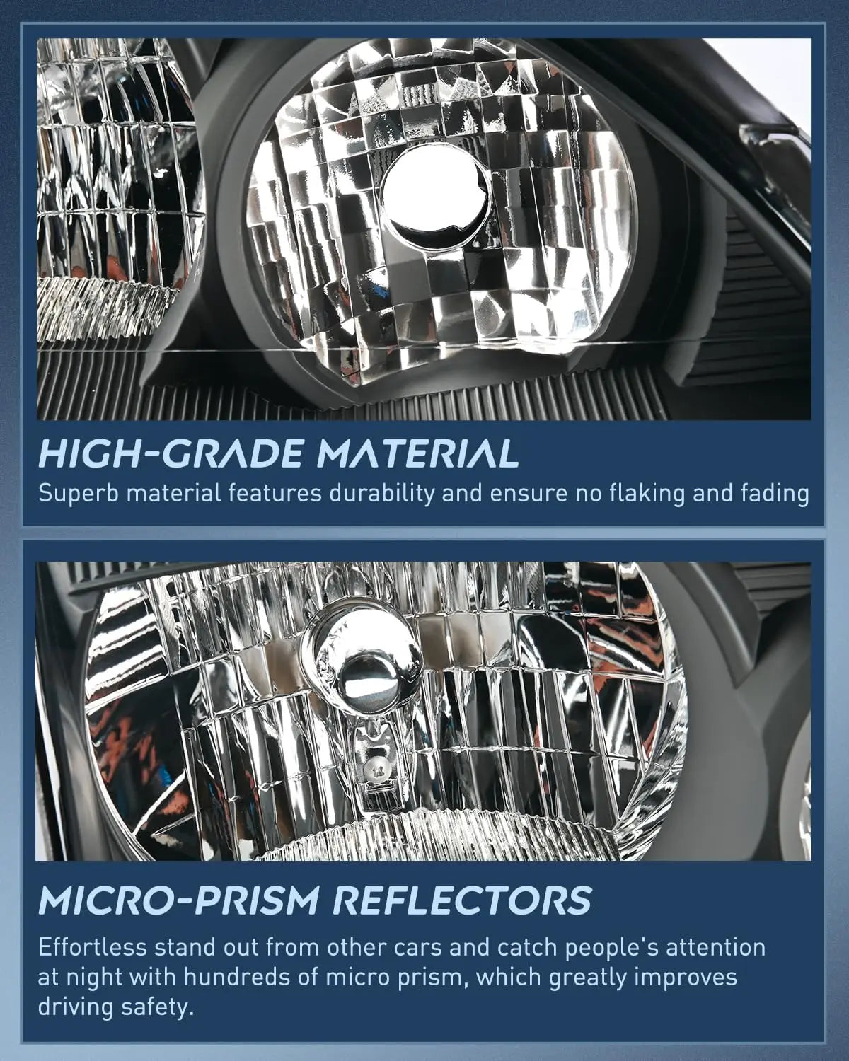 2005-2007 Ford Focus Headlight Assembly Black Housing Clear Reflector Clear Lens Nilight