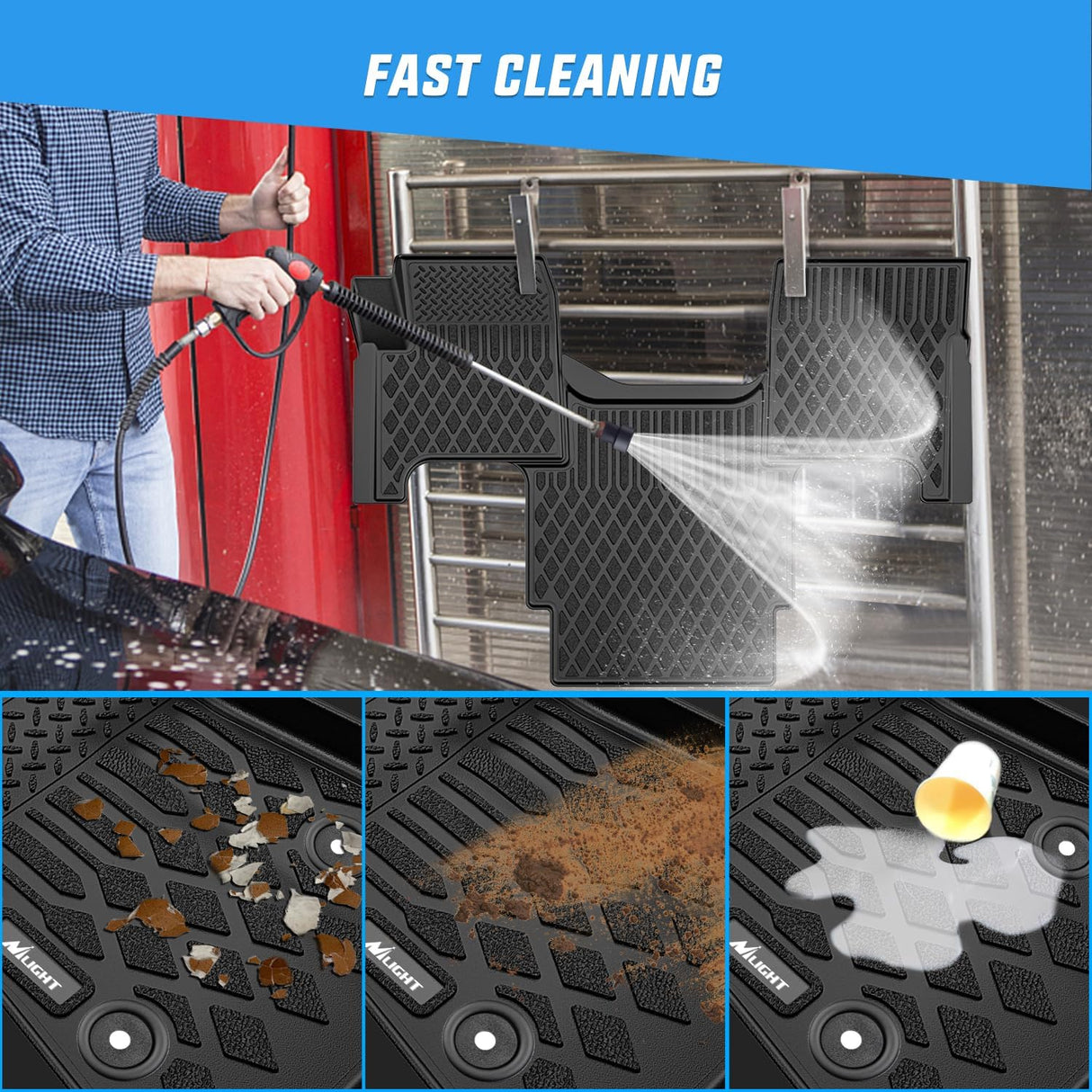 TPE Floor Mats for Volvo VNL 300 430 630 670 730 780 2004-2018 Volvo VT Models 2006-2010 All Weather Custom Fit Heavy Duty Floor Liners