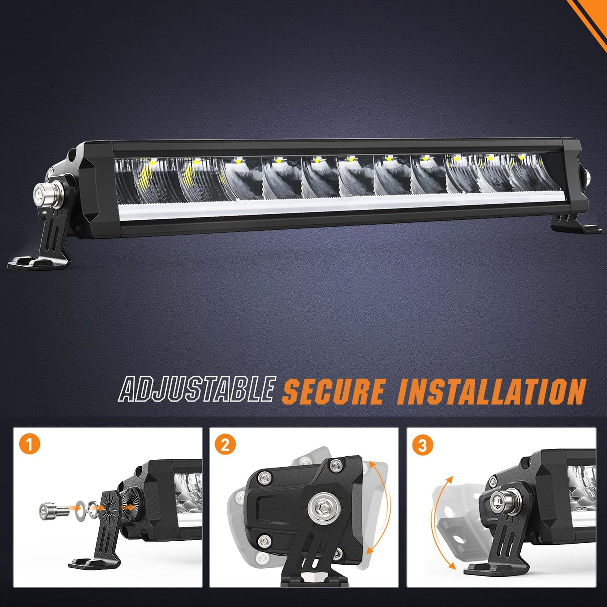LED Light Bar with Amber DRL 15.5 Inch Single Row 60W 6650LM Anti-Glare Flood Spot Combo Offroad Driving Lights IP68 w/ 16AWG DT Wiring Kit for Pickup Truck SUV ATV UTV Boat 4x4 Jeep