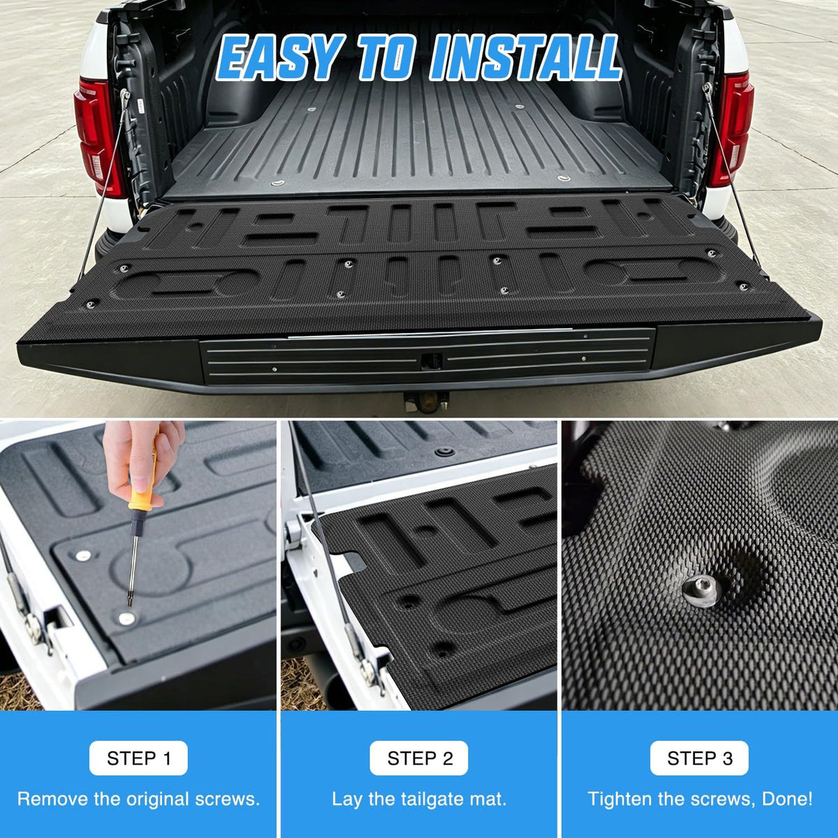 Tailgate Mat for Ford F150 2021-2026 F150 Lightning 2022-2026 (Not Fit Pro Access Work Surface Version) All Weather TPE Anti Slip Truck Tailgate Protector Liner Cover