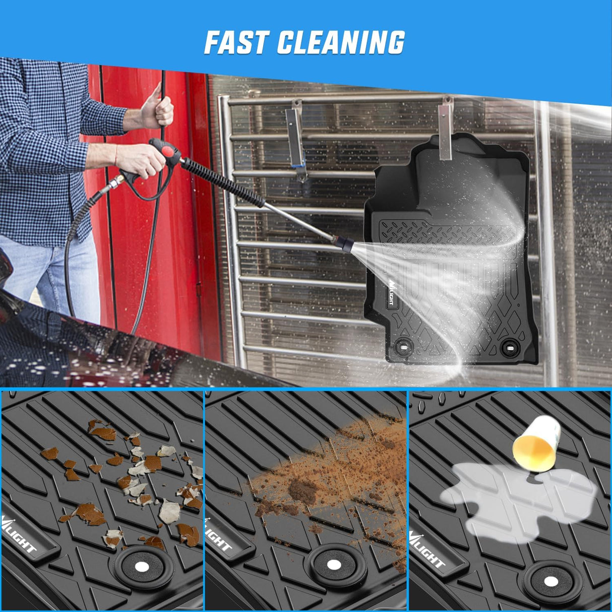 TPE Floor Mats for Toyota Camry 2015 2016 2017, All Weather Custom Fit Heavy Duty Floor Liners