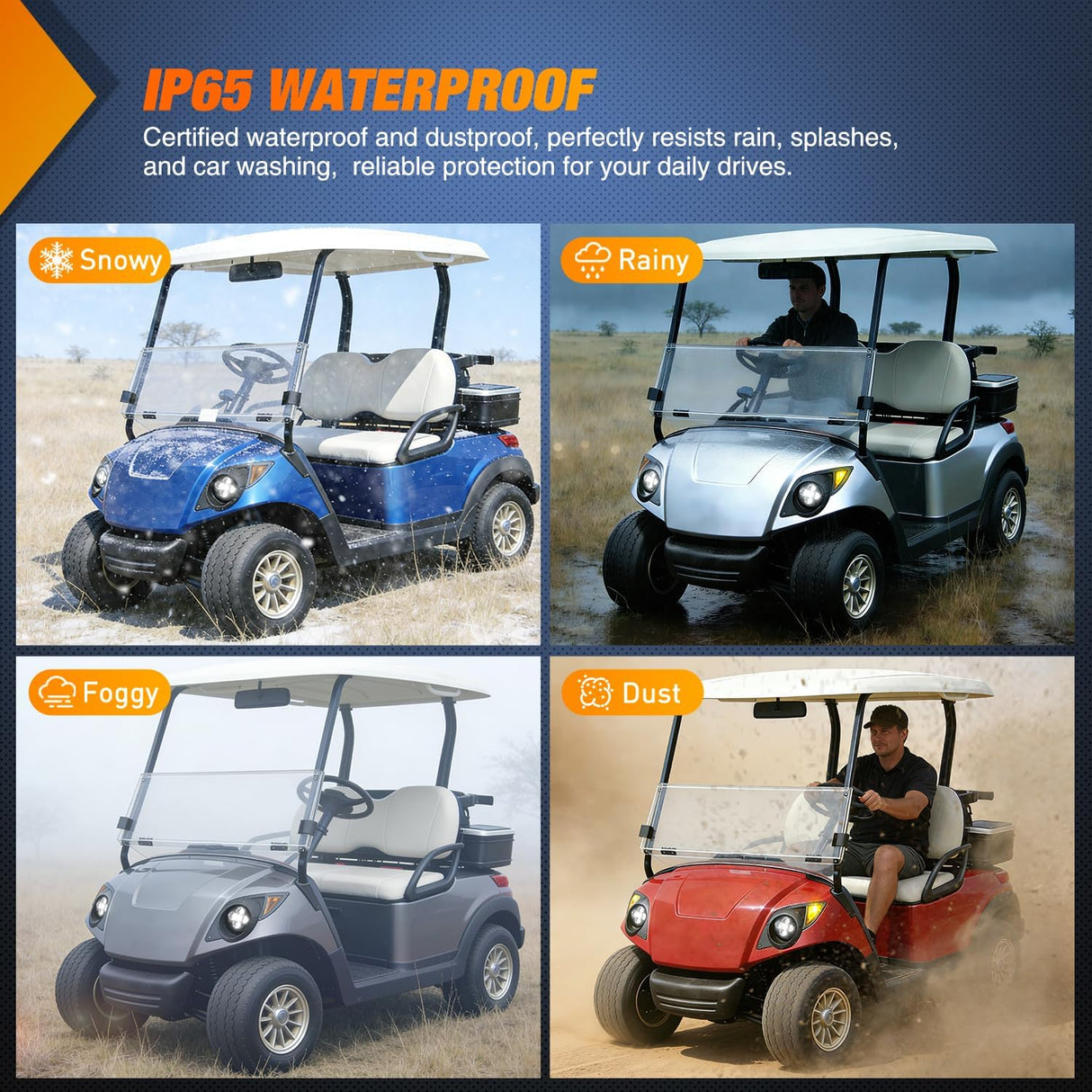 Golf Cart LED Headlights 2PCS 12V Turn Signals Yamaha Drive G29 | High Brightness Waterproof Plug and Play Running Light Upgrade Easy Installation for 2007-Up Yamaha Drive G29 Electric Carts