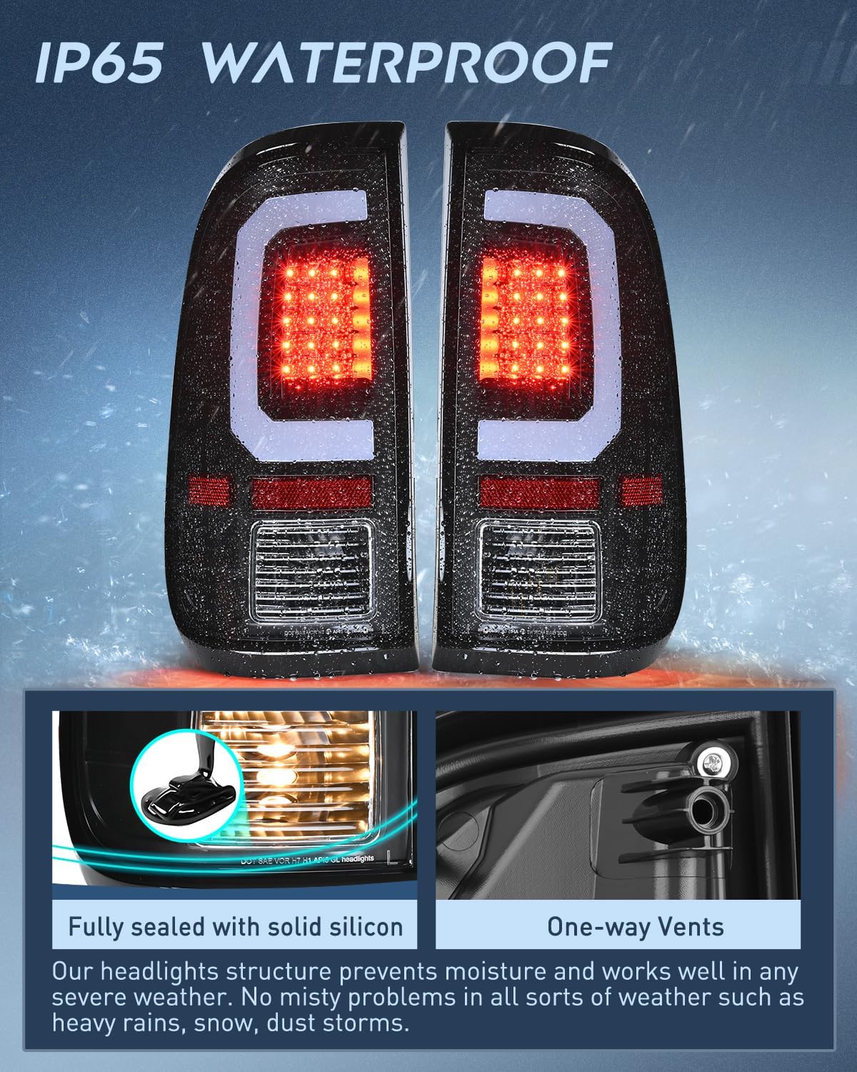 Taillight Assembly Compatible with 2008 2009 2010 2011 2012 2013 2014 2015 2016 Ford F250 F350 F450 Super Duty Incandescent Type Upgrade LED Tube Tail Lights Rear Brake Lamps