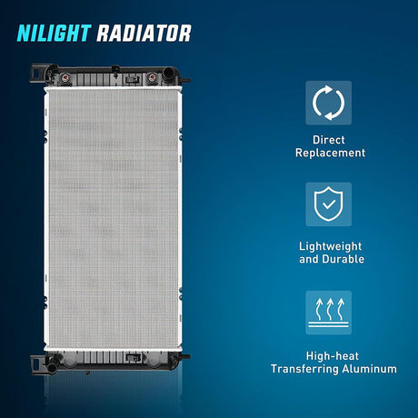 2007-2013 Chevrolet Silverado 2002-2006 Avalanche 1500 2000-2014 Tahoe 2001-2011 Sierra 2000-2014 Suburban Radiator Without Engine Oil Cooler Nilight