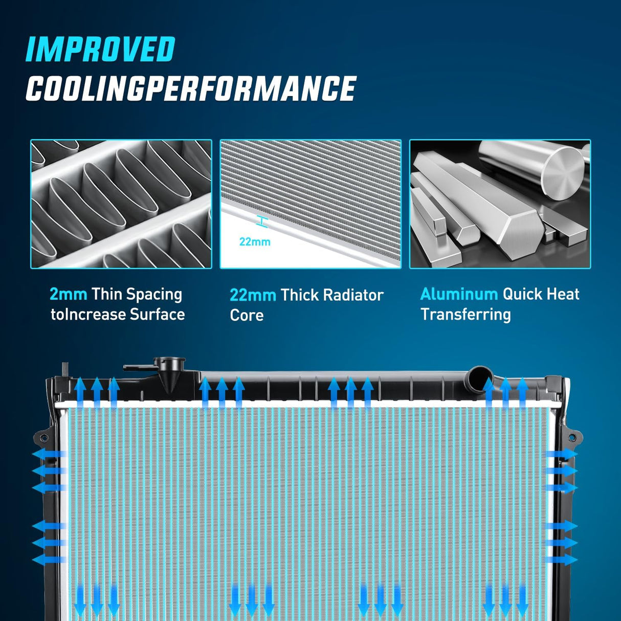Radiator for Tacoma 2.7L L4 3.4L V6 Base DLX Pre Runner SR5 1995 1996 1997 1998 1999 2000 2001 2002 2003 2004