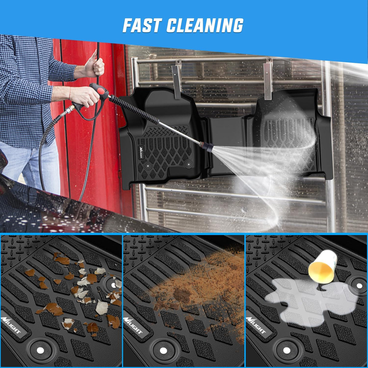 TPE Floor Mats for Chevy Silverado GMC Sierra 1500 Bench Seat 2019-2026, 2020 2021 2022 2023 2024 2025 2026 Chevrolet Silverado GMC Sierra 2500HD 3500HD Crew Cab W/O Rear Underseat Storage Box