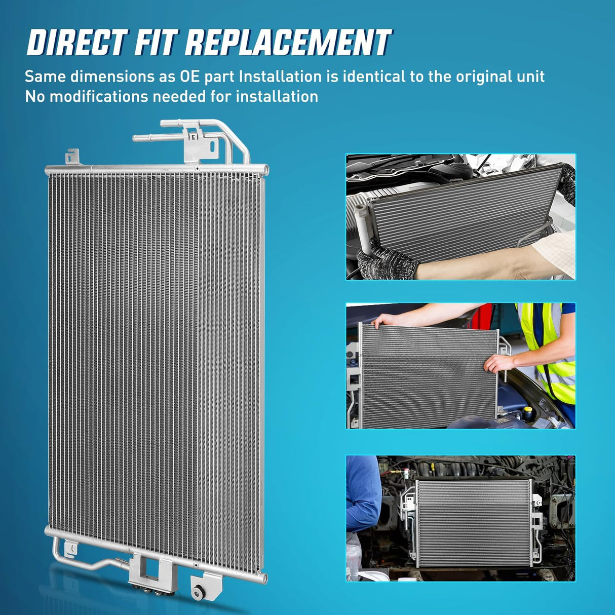 AC Condenser Compatible with Ford Escape Limited XLS XLT 2009-2012, Mazda Tribute 2009-2011, Mercury Mariner 09-11 Air Conditioning A/C Condenser Replace# 3782, 7013782, FO3030222, 9L8Z19712A