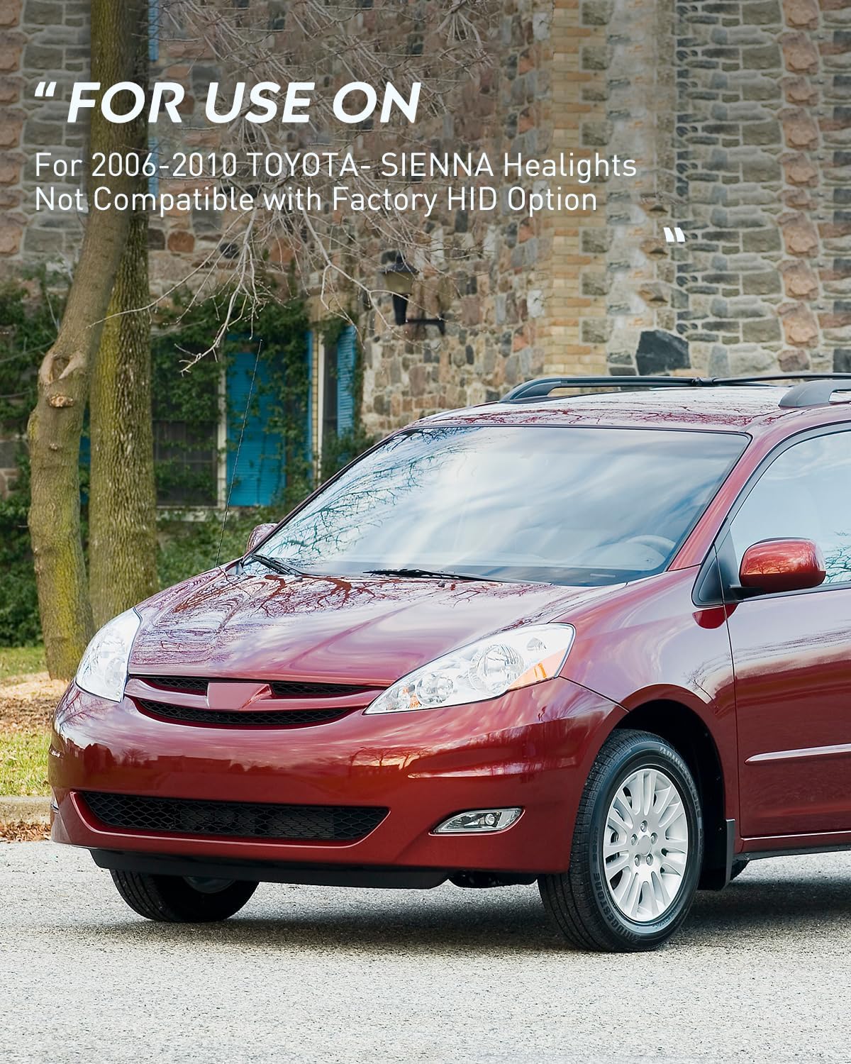 Headlight Assembly 2006-2010 Toyota Sienna Headlight Assembly Chrome Housing Amber Reflector Clear Lens