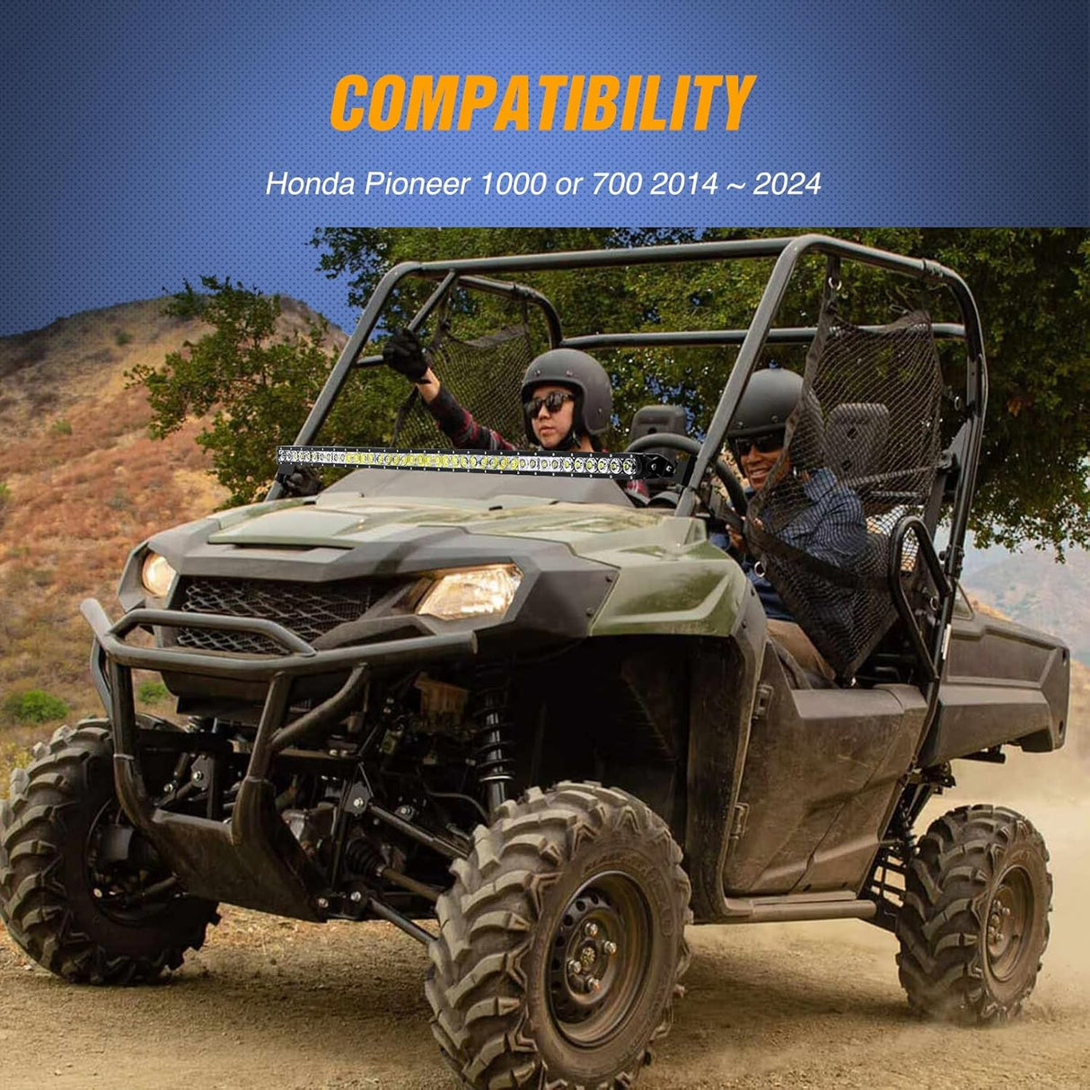 Light Bar UTV Front Side A Pillar Hood Mounting Brackets for 50-54 inch Lights Pods Compatible with Pioneer 700 1000 2014 2015 2016 2017 2018 2019 2020 2021 2022 2023 2024