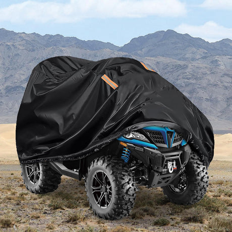 ATV Cover Waterproof 420D Heavy Duty Ripstop Material Black Protects 4 Wheeler from Snow Rain All Season All Weather UV Protection Fits up to 86 Inch Nilight