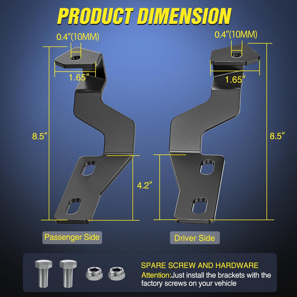 Ditch Light Brackets Hood Hinges Mount Bracket Kit for Auxiliary Offroad LED Pods Work Lighting Compatible with Toyota Tundra 2014 2015 2016 2017 2018 2019 2020 2021