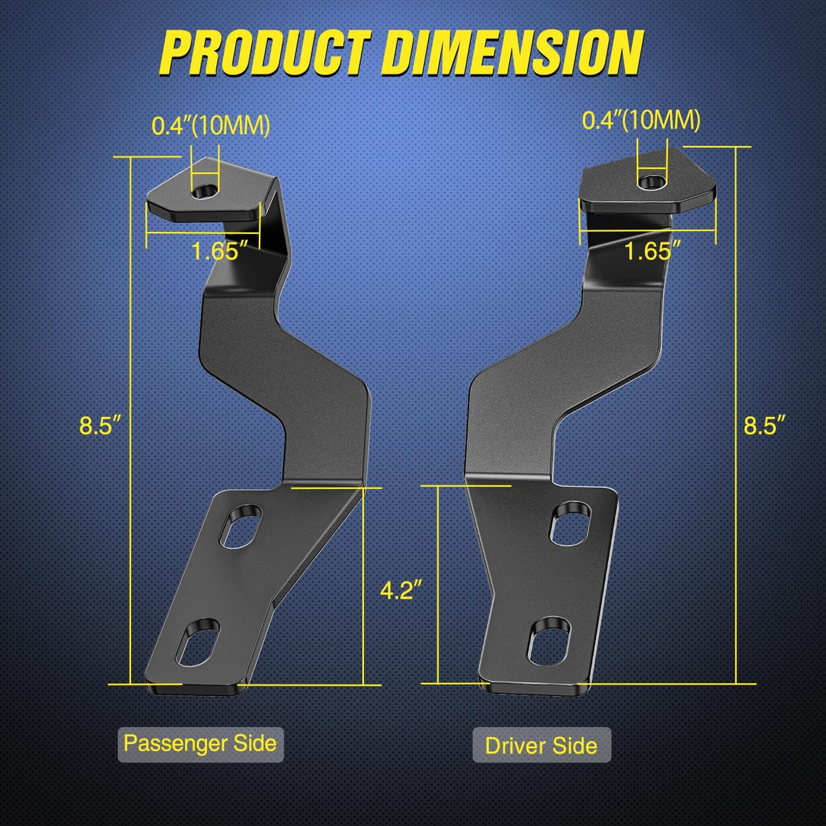 Ditch Light Brackets Hood Hinges Mount Bracket Kit for Auxiliary Offroad LED Pods Work Lighting Compatible with Toyota 4Runner 4th Gen 2003 2004 2005 2006 2007 2008 2009