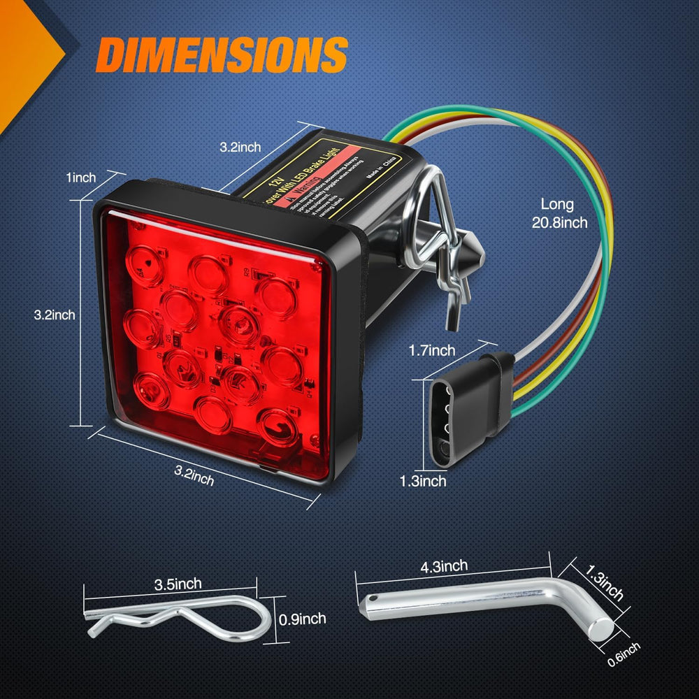 12LED Brake Light Trailer Hitch Cover Nilight