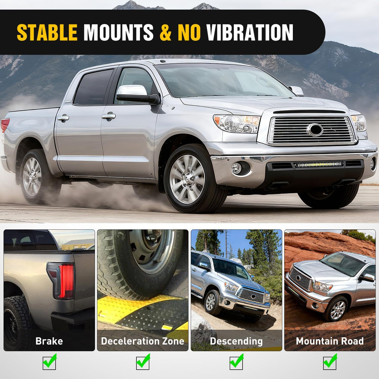 Hidden Bumper Mounting Bracket for 2007-2013 Toyota Tundra | Designed for 25 Inch Single Row Straight LED Light Bar,Heavy-Duty Steel,Front Lower Hidden Bumper Brackets