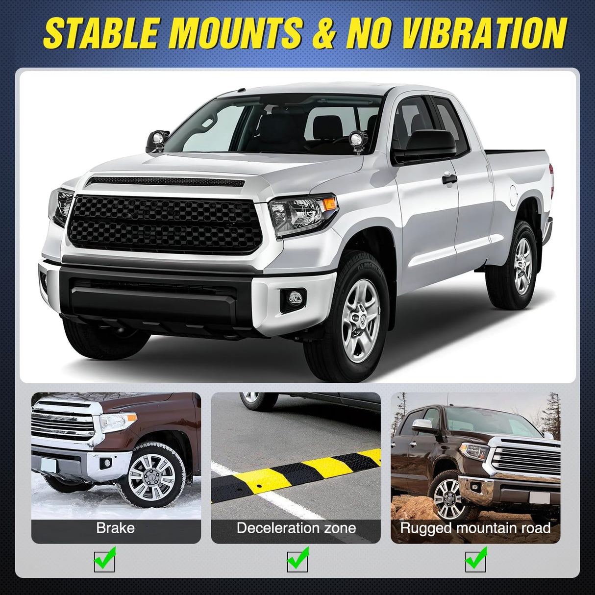 Ditch Light Brackets Hood Hinges Mount Bracket Kit for Auxiliary Offroad LED Pods Work Lighting Compatible with Toyota Tundra 2014 2015 2016 2017 2018 2019 2020 2021