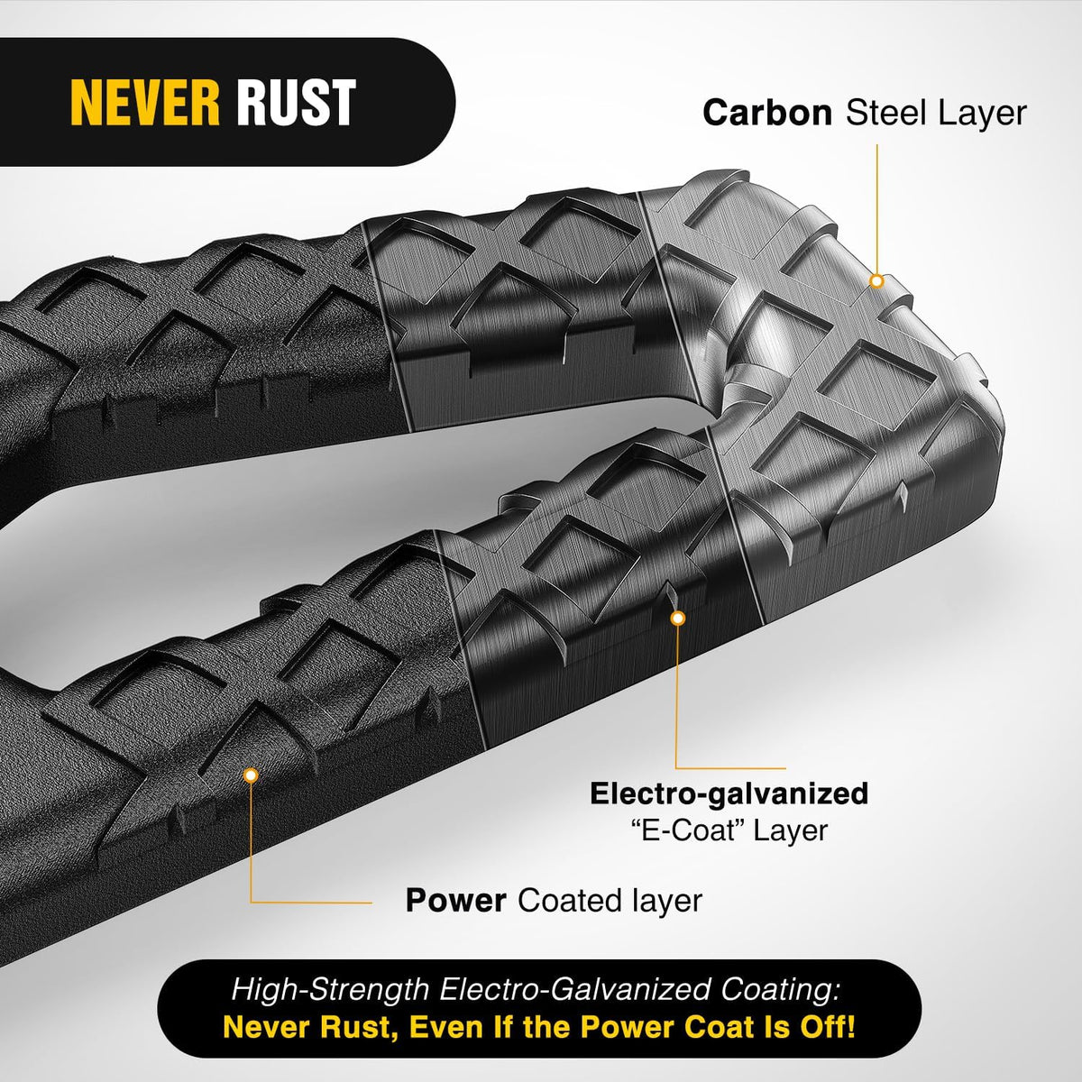 Tow Hitch Step Bar 2 Inch Receiver Bumper Guard Jeep Truck SUV Van | Rear Bumper Protector Heavy Duty Steel 350lbs Capacity Wide Non-Slip 5/8 Inch Pin Clip Anti-Rattle Stabilizer Rust-Resistant