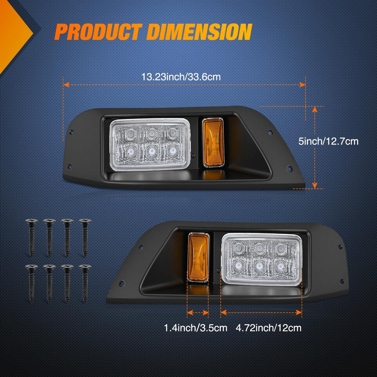 Golf Cart LED Headlights 2PCS 12V Turn Signals EZGO TXT | High Brightness Waterproof Plug and Play Design Running Light Upgrade Easy Installation for 1996-2013 EZGO TXT Electric Carts