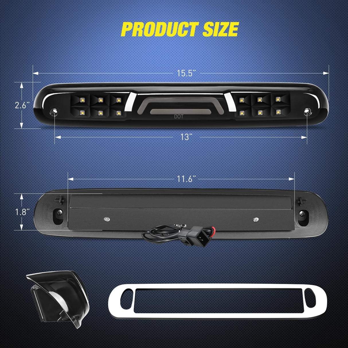 Accessories 2007-2013 Chevy Silverado GMC Sierra 1500 2500 3500HD Third Brake Light