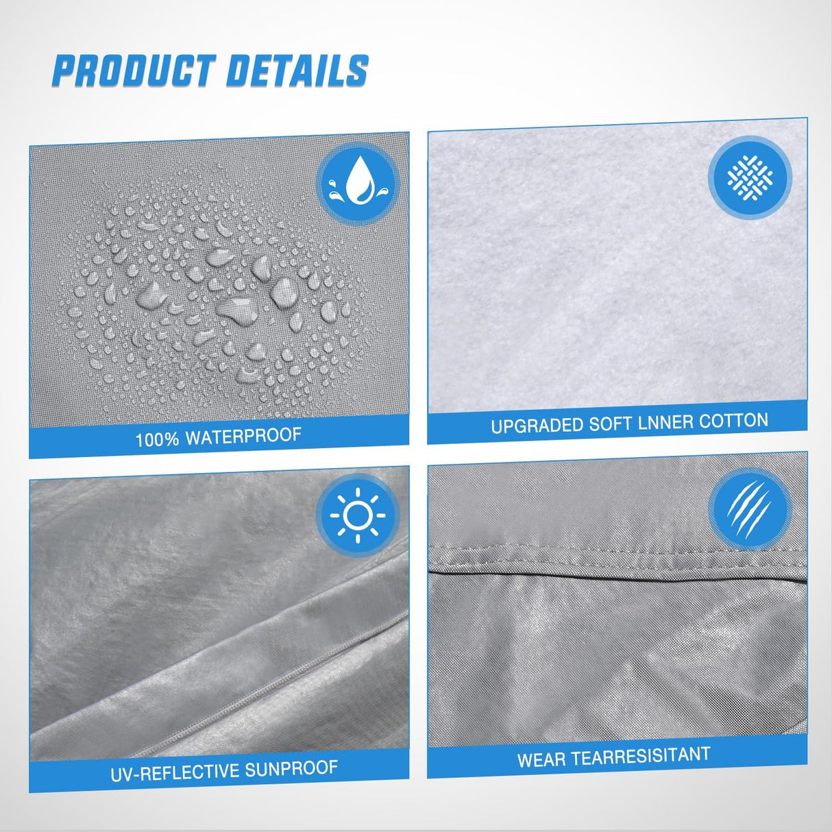 Universal Fit for Truck (Up to 228in Max Cab Length 144in) Car Cover UV Protection Nilight