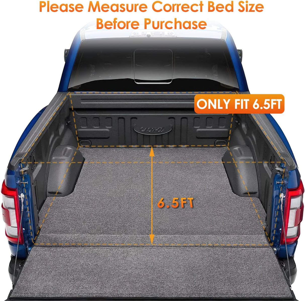 Soft Tri-fold Truck Bed Tonneau Cover Compatible with Ford F150 2015 2016 2017 2018 2019 2020 2021 2022 2023 2024 2025-6.5ft