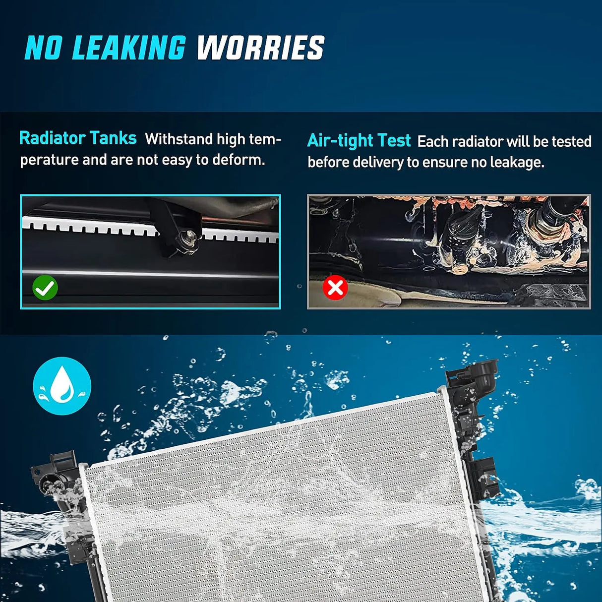 Radiator 2008-2020 Dodge Grand Caravan 2008-2016 Chrysler Town Country 2009-2014 VW Routan 2012-2015 Ram C/V 3.3L 3.6L 3.8L 4.0L V6 FWD Radiator