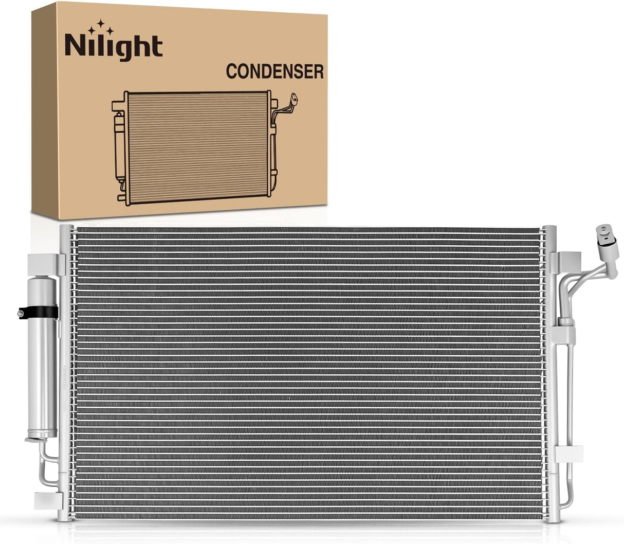 AC Condenser Fit for Nissan Altima L4 2.5L V6 3.5L 2007-2011 Altima ALL Engine 2012-2018 Maxima 2009-2023 Air Conditioning A/C Condenser w Receiver Drier Replace#3639, NI3030161, NI3030171