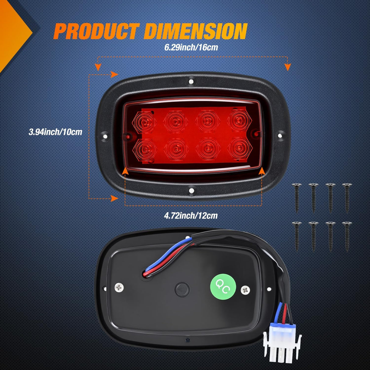 Golf Cart LED Taillights 2PCS Stop Brake Turn Signals Club Car DS | 12V High Brightness Waterproof Plug and Play Design Running Light Upgrade Easy Installation for 1993-Up Club Car DS