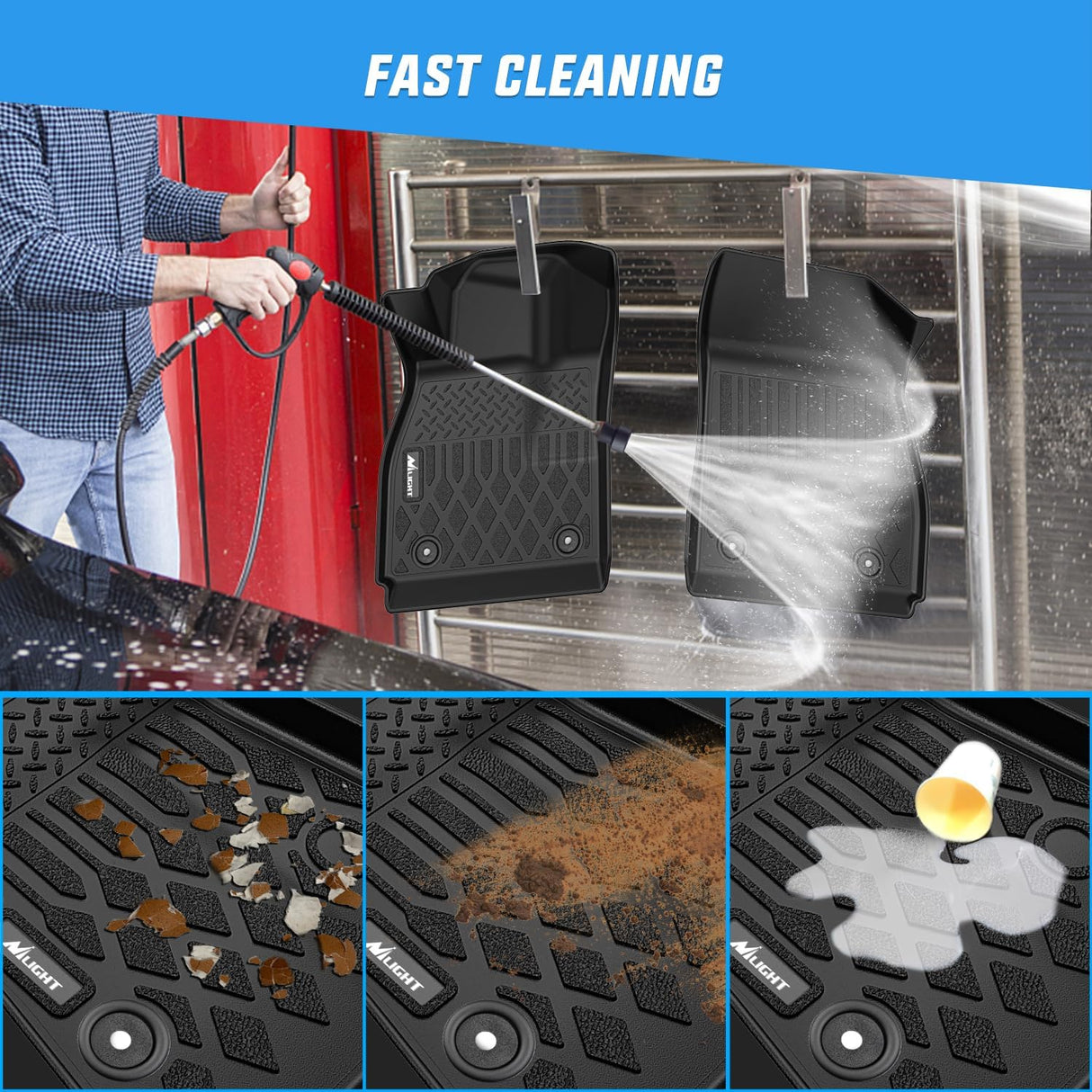 TPE Floor Mats for Chevy Malibu 2013 2014 2015, 2016 Chevrolet Malibu Limited Only, All Weather Custom Fit Heavy Duty Floor Liners