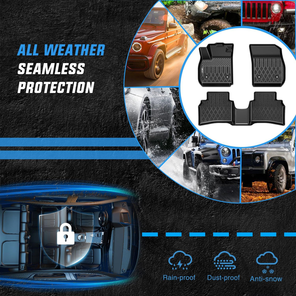 TPE Floor Mats for Buick Envision 2021 2022 2023 2024 2025 2026 All Weather Custom Fit Heavy Duty Floor Liners