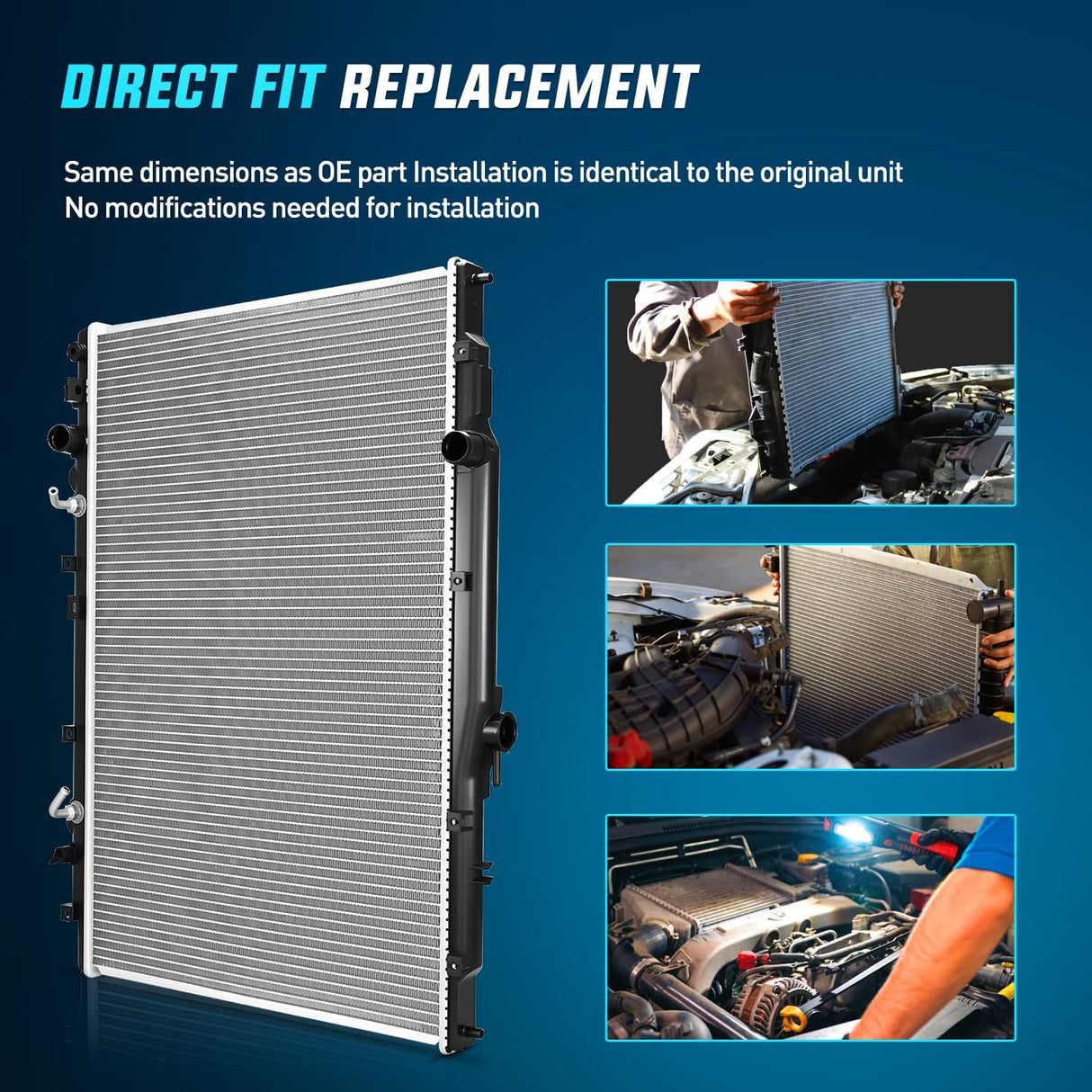 Radiator for Acura MDX V6 3.5L 2003 2004 2005 2006, Honda Pilot V6 3.5L 2005-2008 Automatic Transmission, Engine Coolant Radiator Replace# 19010RDJA51, 19010RDJA52