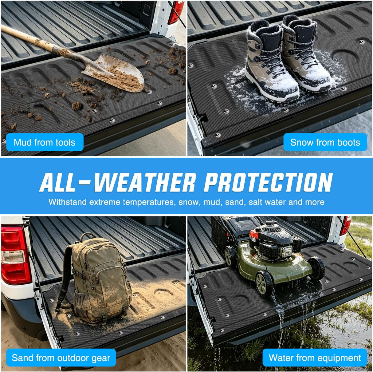 Tailgate Mat for Ford Maverick 2022-2025 2026 All Weather TPE Anti Slip Custom Fit Truck Tailgate Protector Liner