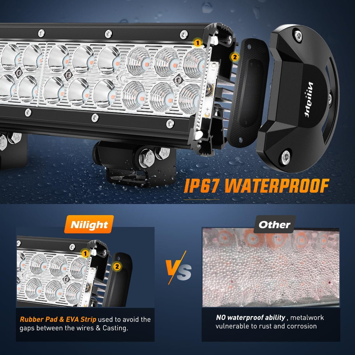 LED Light Bar 12 Inch 72W Spot Flood Combo Purple Beam Off Road Lamp Fishing Hunting Emergency Deck Work Lighting for Trucks UTV Pick-up Van Boat Tractor