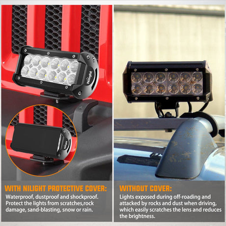 light cover 2Pcs 6.5 inch Black Light Bar Cover