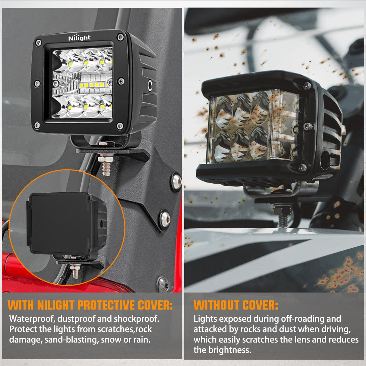 light cover 2Pcs 3 inch Cube Light Pod Cover